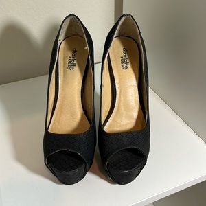 Charlotte Russe black platform open toe heels